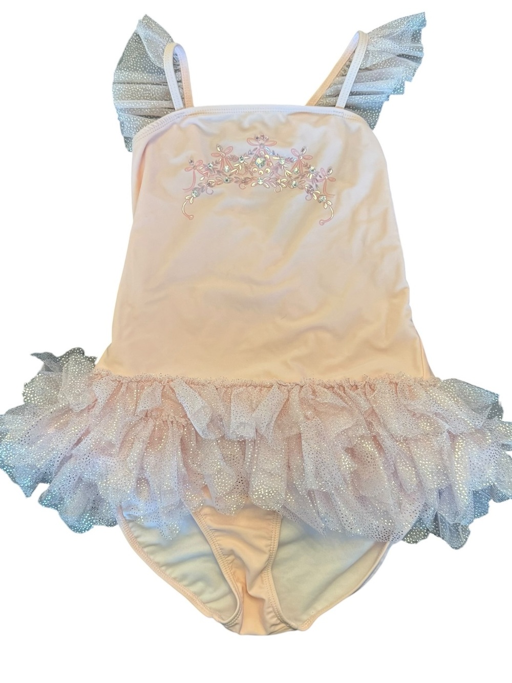 Kate Mack Pale Pink Sequin Tulle Swimsuit size 12